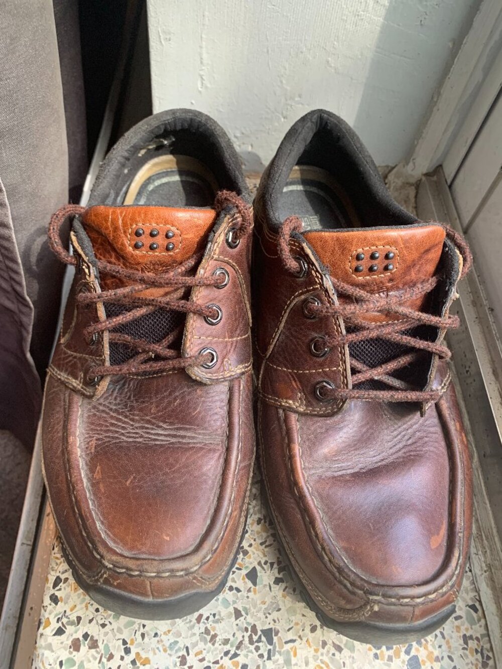 Timberland Smart Comfort Men's 9M Brown Leather Moc Toe Oxford Shoes 88098